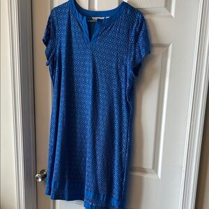 Isaac Mizrahi Royal Blue Patterned Tunic